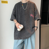 水洗重磅新款夏季百搭印花短袖T恤男生宽松打底衫体恤DT9956/P35，男装T恤，电商B316