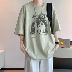 已注册/夏季圆领百搭短袖T恤男情侣大码体恤打底衫DT9720/P25图片