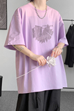 已注册/夏季港风紫色半袖短袖T恤男大码体恤打底衫DT4201/P25，男装T恤，电商B316