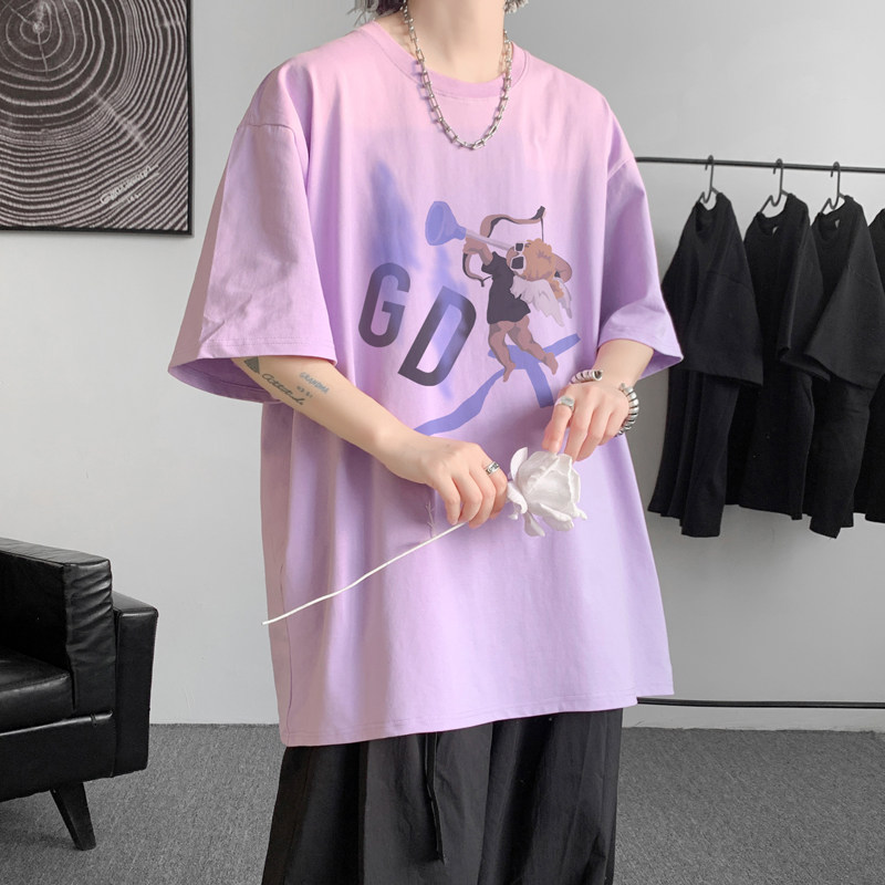 已注册/夏季紫色日系短袖T恤男运动大码体恤打底衫DT3757/P25,男装T恤,电商B316