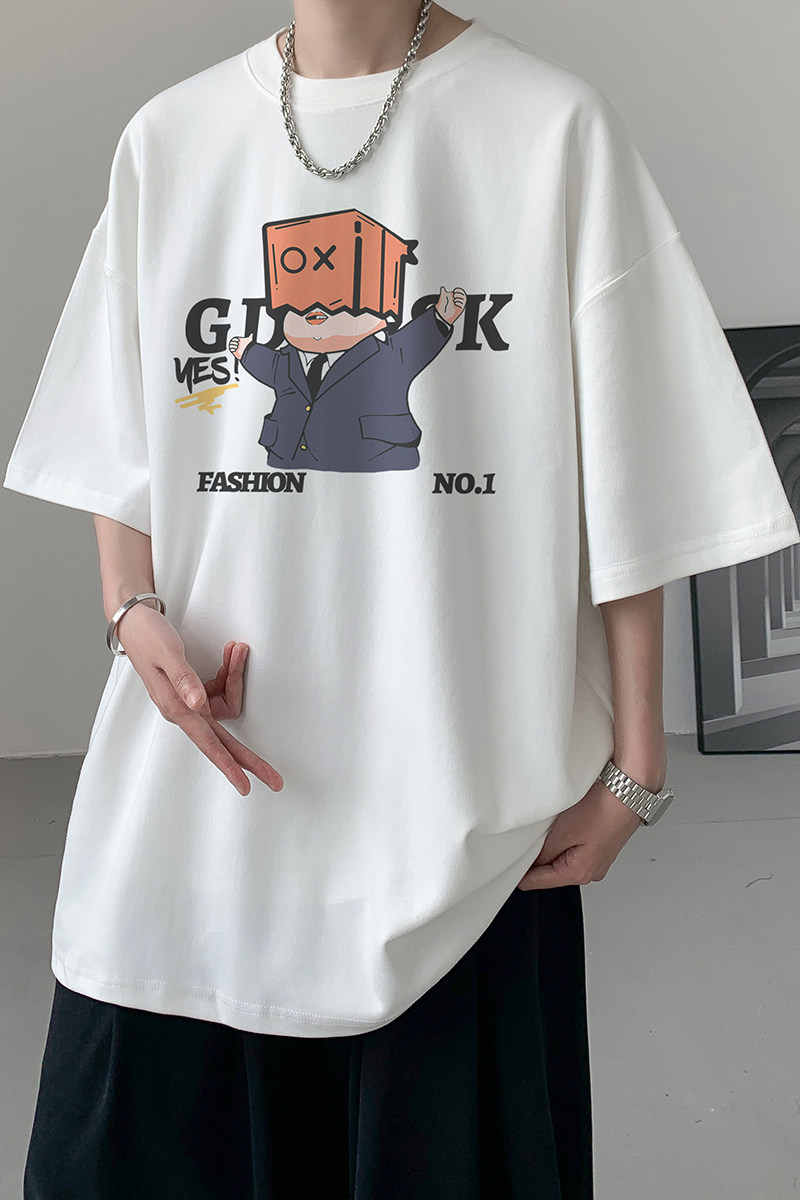 已注册/夏季流行日系卡通短袖T恤男大码体恤打底衫DT7172/P25,男装T恤,电商B316