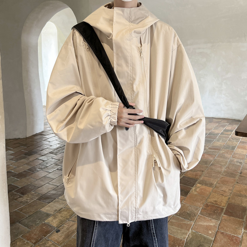 wassuphappy黑武士潮牌桑延冲锋衣外套男款秋冬季机能风工装夹克,男装夹克,电商B316