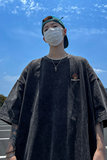 水洗重磅新款夏季黑色潮牌短袖T恤男生宽松打底衫体恤DT1048/P35，男装T恤，电商B316