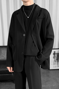 2025秋季新款港风ins西装外套男大码西服80-250斤可穿 XZ4388/P85图片