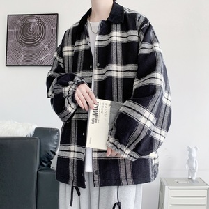 2025秋季新款潮牌格子夹克男女情侣装大码港风ins外套JK4300/P135