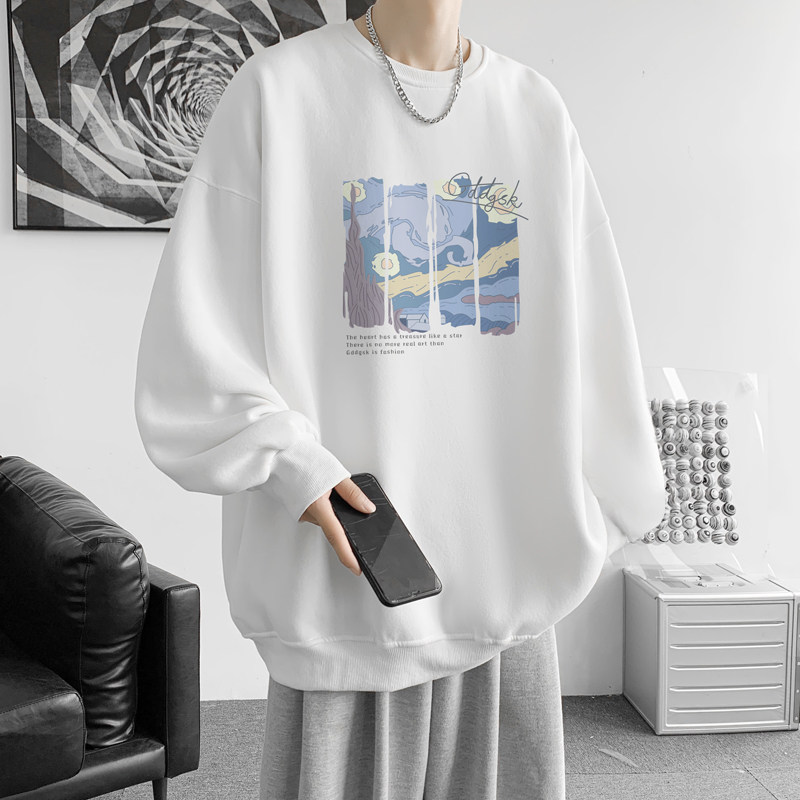 已注册/华棉秋季圆领卫衣男生潮流打底衫外套重磅大码WY9100/P35,男装卫衣,电商B316