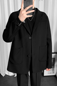 秋季新款港风ins西装大码垂感外套男韩版帅气休闲西服 XZ4388/P85图片