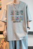 已注册/夏季浅灰色宽松短袖T恤男生百搭体恤打底衫DT5866/P25，男装T恤，电商B316