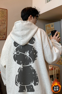 已注册/秋季新款情侣连帽卫衣男潮宽松运动外套WY9525/P45加绒P50图片