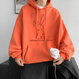 新年新款羊羔绒加厚连帽卫衣男打底衫大码外套WY4883/P45加绒P50，男装卫衣，电商B316