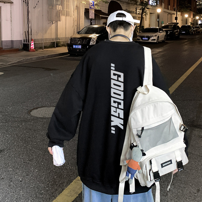 已注册/秋季宽松大毛圈圆领卫衣男港风ins情侣外套WY8586/P28,男装卫衣,电商B316