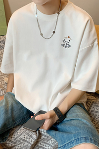 已注册/夏季白色舒适短袖T恤男大码百搭体恤打底衫DT2313/P25图片