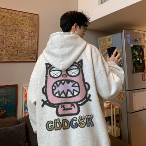 已注册/秋季复古休闲连帽卫衣男生宽松潮流外套WY9303/P45加绒P50图片
