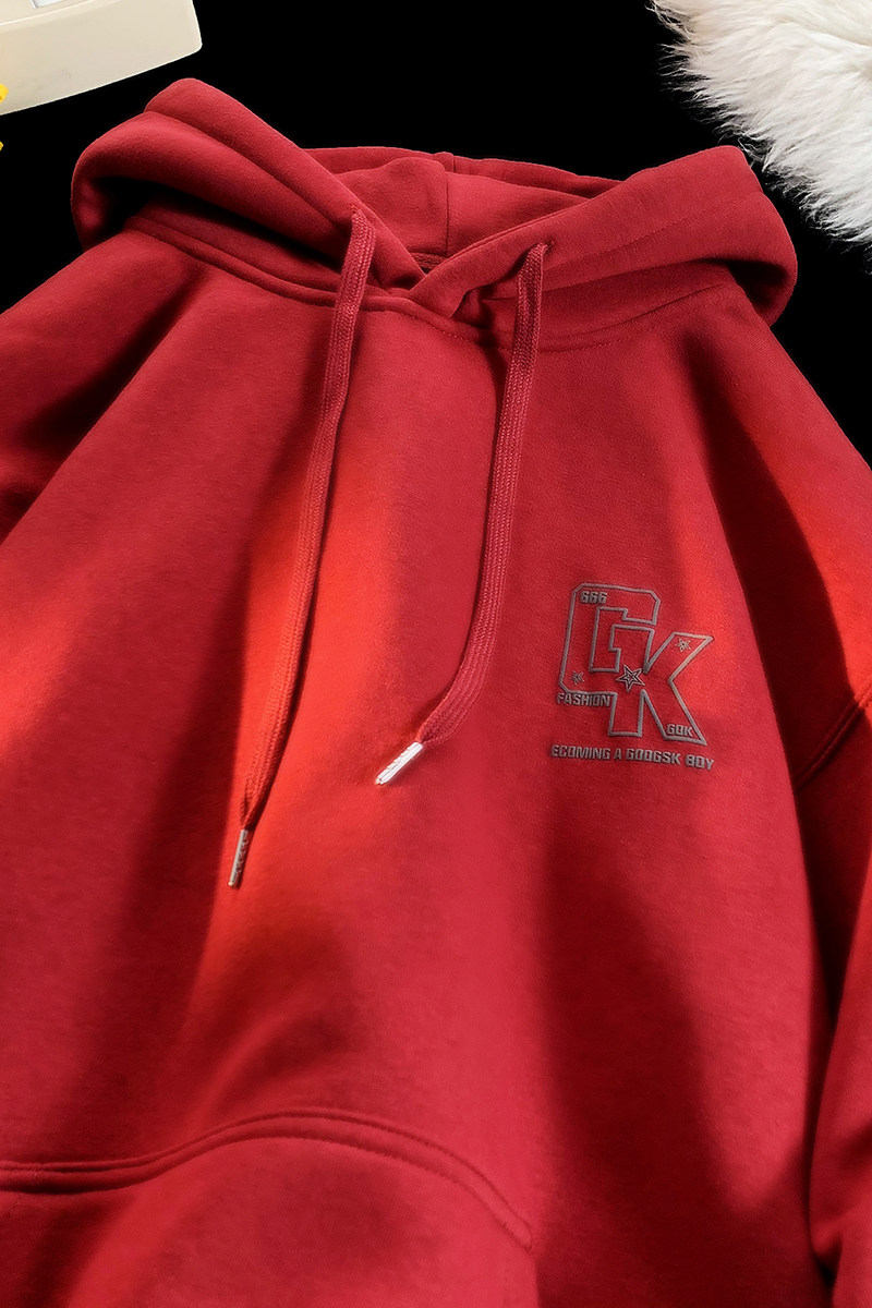 已注册/华棉秋季新红色潮牌卫衣男文艺大码打底衫WY6296/P50,男装卫衣,电商B316