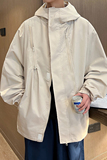 秋冬季防水米白色中性风冲锋衣男生宽松夹克外套JK2865/P100，男装夹克，电商B316