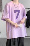 已注册/夏季紫色数字印花短袖T恤情侣衫体恤打底衫DT0376/P25，男装T恤，电商B316