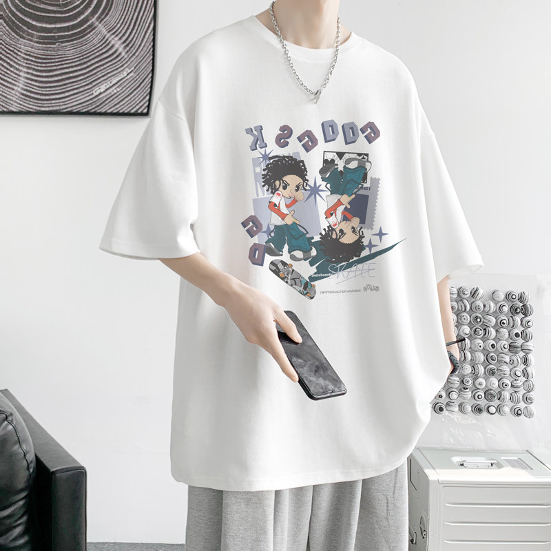 已注册/夏季美式复古短袖T恤男宽松可爱体恤打底衫DT0227/P25,男装T恤,电商B316