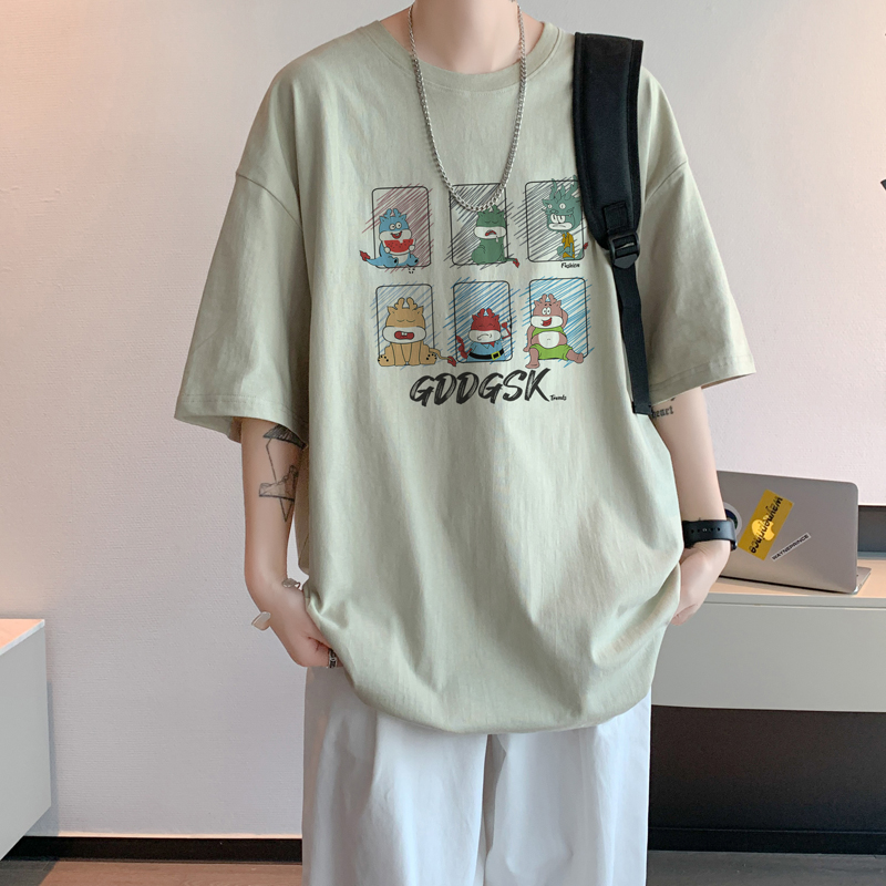 已注册/夏季淡绿色通勤短袖T恤男生宽松体恤打底衫DT5866/P25，男装T恤，电商B316