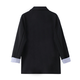 秋季袖口条纹翻边西装外套西服男港风S-5XL码质量好！XZ3031/P75，男装西服，电商B316