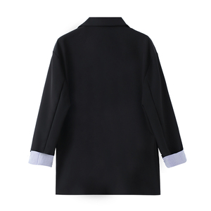 秋季袖口条纹翻边西装外套西服男港风S-5XL码质量好！XZ3031/P75图片