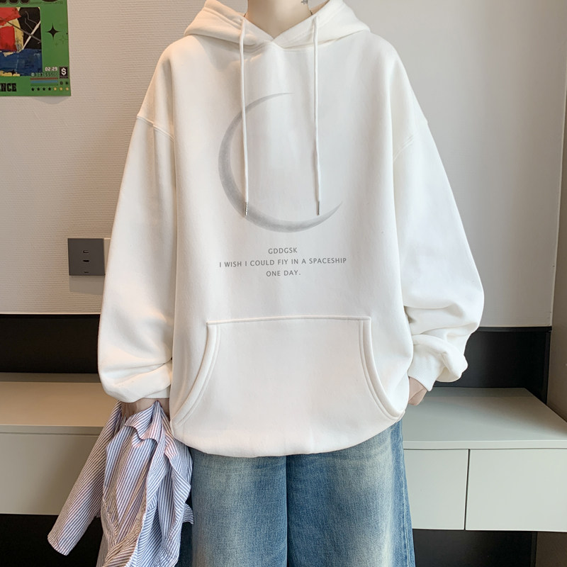 已注册/秋季外景潮流印花连帽卫衣男大码打底衫WY9122/P50加绒P55,男装卫衣,电商B316
