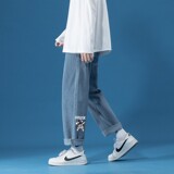 2025春季新太空人牛仔裤男休闲直筒阔腿裤NZ3863/P45加绒P50，男装牛仔裤，电商B316