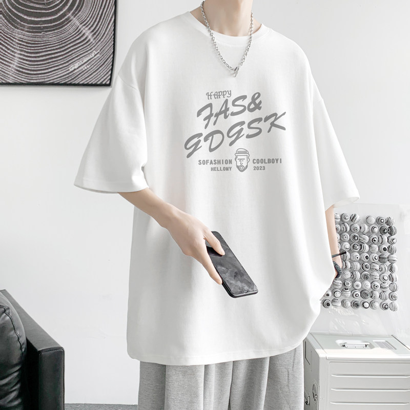 已注册/夏季字母印花情侣短袖T恤男宽松体恤打底衫DT6933/P25,男装T恤,电商B316