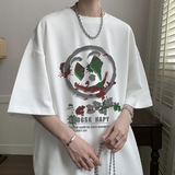 已注册/夏季暗黑风印花短袖T恤男生大码体恤打底衫DT8847/P25，男装T恤，电商B316