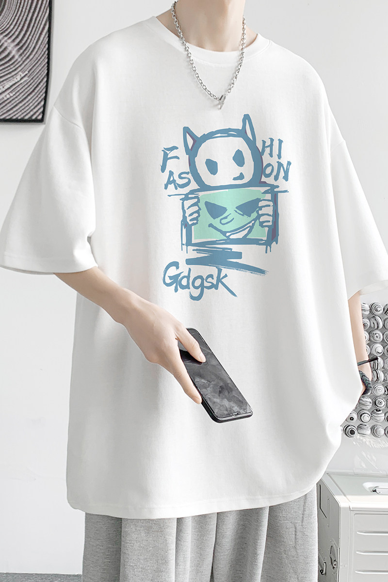 已注册/夏季趣味印花短袖T恤男大码休闲体恤打底衫DT1205/P25,男装T恤,电商B316