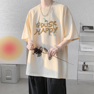 已注册/夏季风字母印花短袖T恤男宽松体恤打底衫DT1330/P25图片