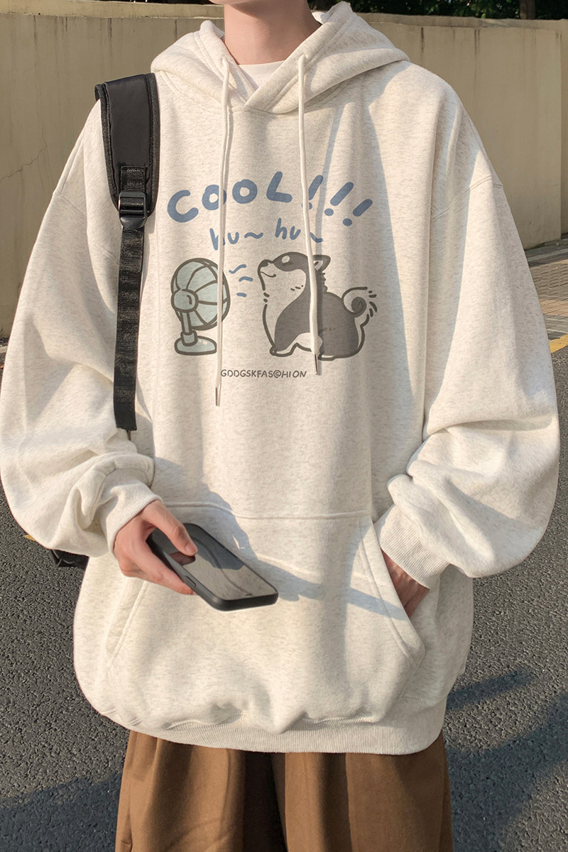 已注册/华棉秋季新花灰色可爱风卫衣男生宽松外套WY8291/P50,男装卫衣,电商B316