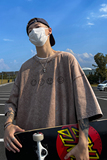 水洗重磅新款表情字母印花短袖T恤男生大码打底衫体恤DT8975/P35，男装T恤，电商B316