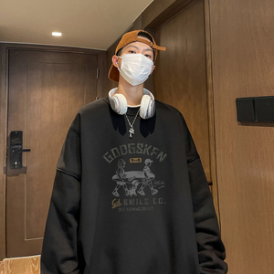 已注册/华棉秋季卫衣男加厚卫衣宽松潮流印花风打底衫 WY1230/P50图片