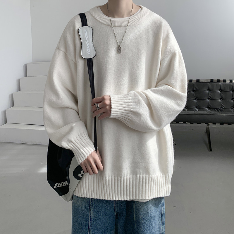 已注册/冬季新款简约宽松针织衫男潮圆领毛衣百搭外套MY9502/P45,男装针织衫/毛衣,电商B316