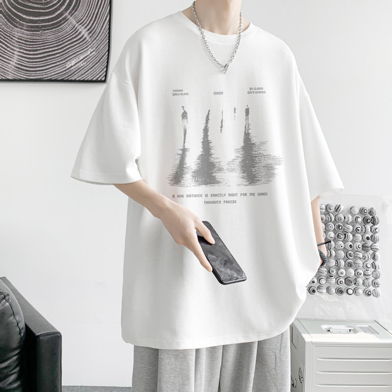 已注册/夏季纯棉日系短袖T恤宽松男情侣体恤打底衫DT8007/P25,男装T恤,电商B316