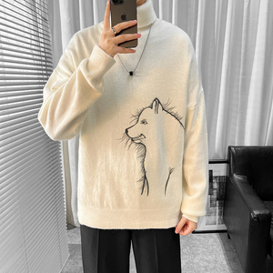 已注册/冬季流行毛衣翻领修身潮流打底衫情侣大码外套MY1122/P45图片