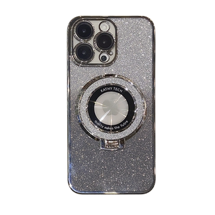闪粉磁吸支架适用苹果15ProMax手机壳新款iPhone14pro高级感镜头13全包防摔奢华女款12高端小众plus带挂绳max