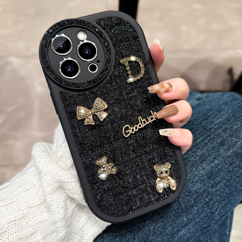 苹果iPhone14小香风毛绒布防摔壳