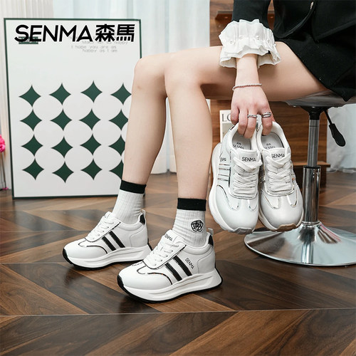 森马阿甘鞋女2025新款春季厚底内增高小个子德训老爹鞋运动休闲鞋