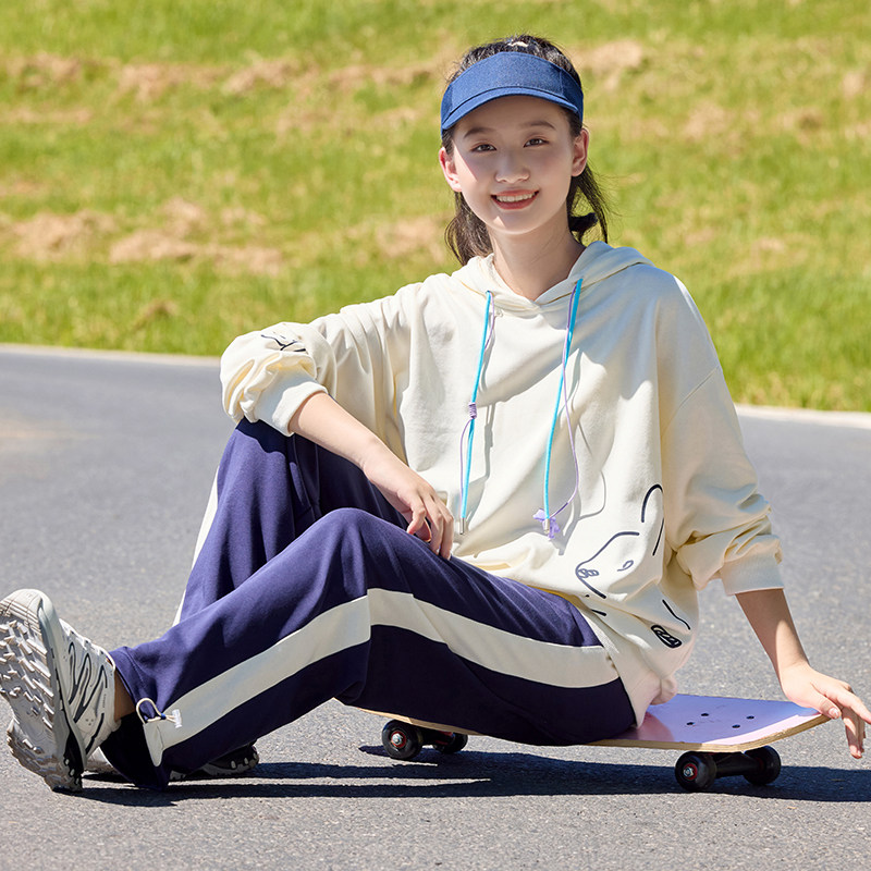 秋季休闲运动服套装中学生少女秋冬装时尚大童13岁女孩长裤两件套