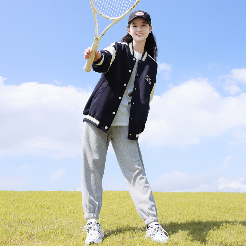 初高中生少女棒球服套装春秋装学院风休闲运动卫衣外套两件套装