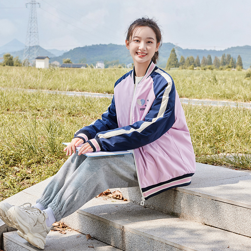 夹棉套装初中生少女秋冬加厚大童女生加绒裤子高中生休闲两件套装