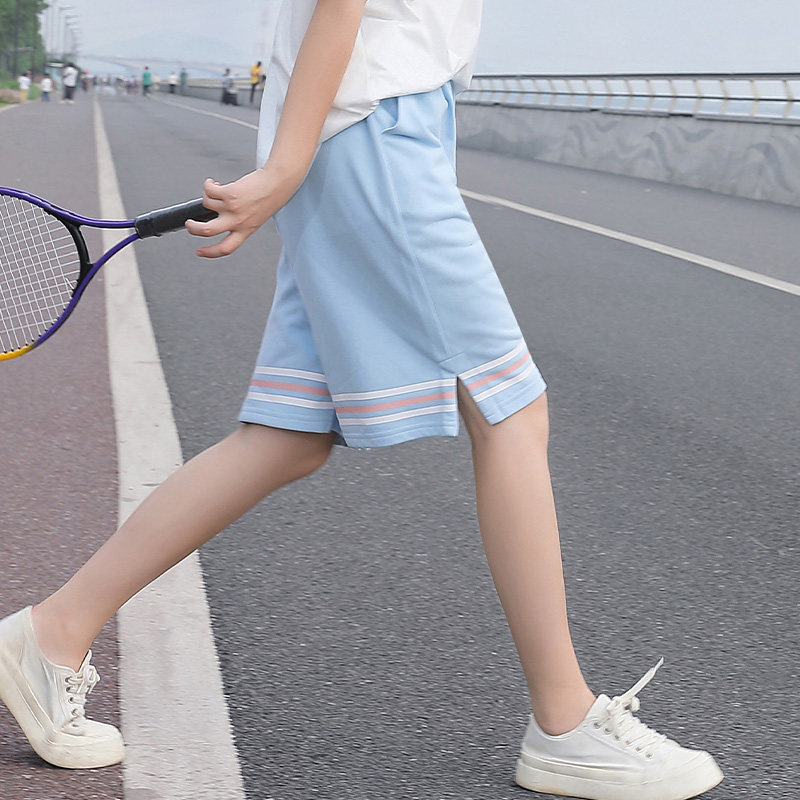 休闲运动短裤初中生夏季少女高中生时尚热裤百搭宽松棉质五分裤子