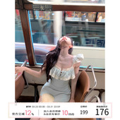 雪纺纯欲a字短裙度假裙子 吊带连衣裙女2026早春新款 项天鹅er 法式