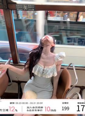 项天鹅er 法式吊带连衣裙女2026早春新款雪纺纯欲a字短裙度假裙子