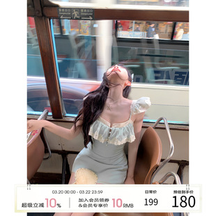 项天鹅er 法式吊带连衣裙女2026早春新款雪纺纯欲a字短裙度假裙子