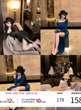 天鹅er 【古早思绪】显瘦气质时尚性感连衣裙E25Q10449