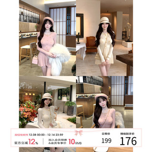 高级感修身 项天鹅er 新款 a字裙长袖 针织连衣裙女2025冬季 气质裙子