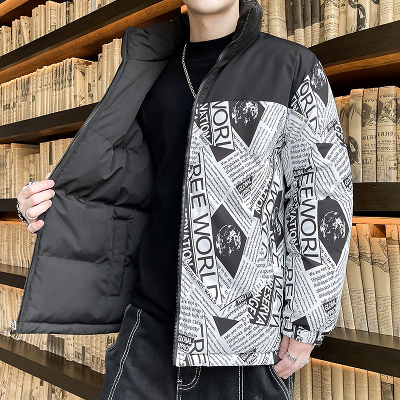 LOOSE COTTON CLOTHING MENS 2024 NEW WINTER FASHION BRAND FASHION CASUAL VERSATILE COMFORTABLE THICKENED HOODED COTTON JACKET