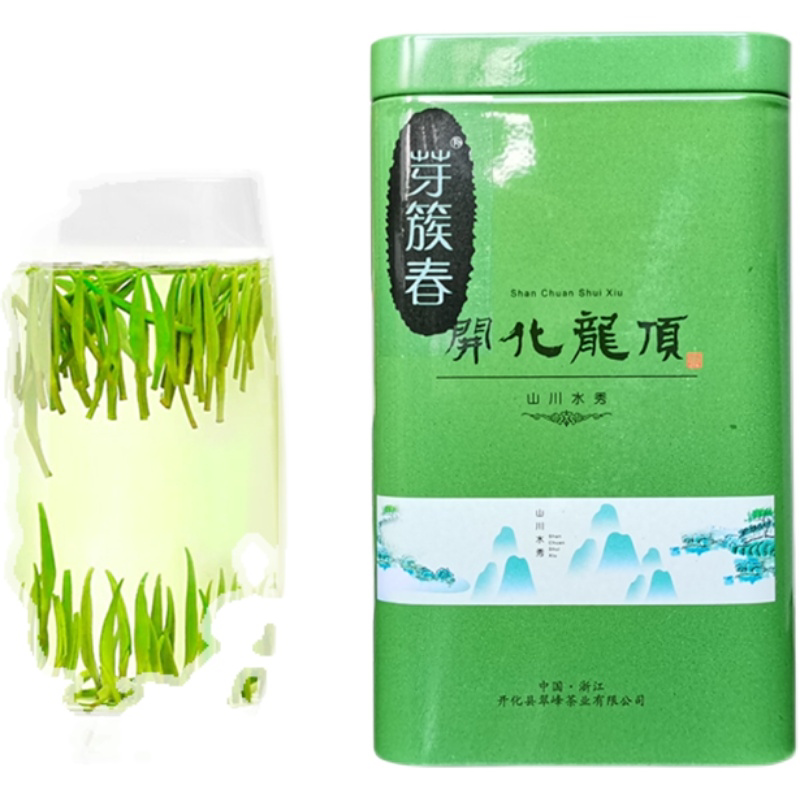芽簇春开化龙顶茶2023新茶125g明前茶珍品高山独笌味甘润清香绿茶